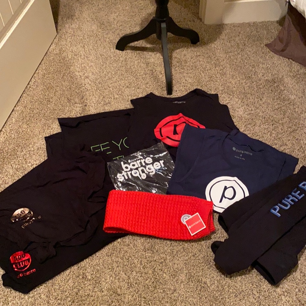 Pure Barre tanks ; Leg warmer ; leggings oh my
